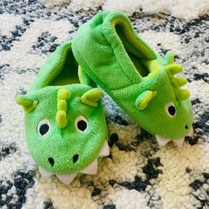 Toddler Boy Dinosaur House Slippers - Winter Shoes - Sz Toddler 7